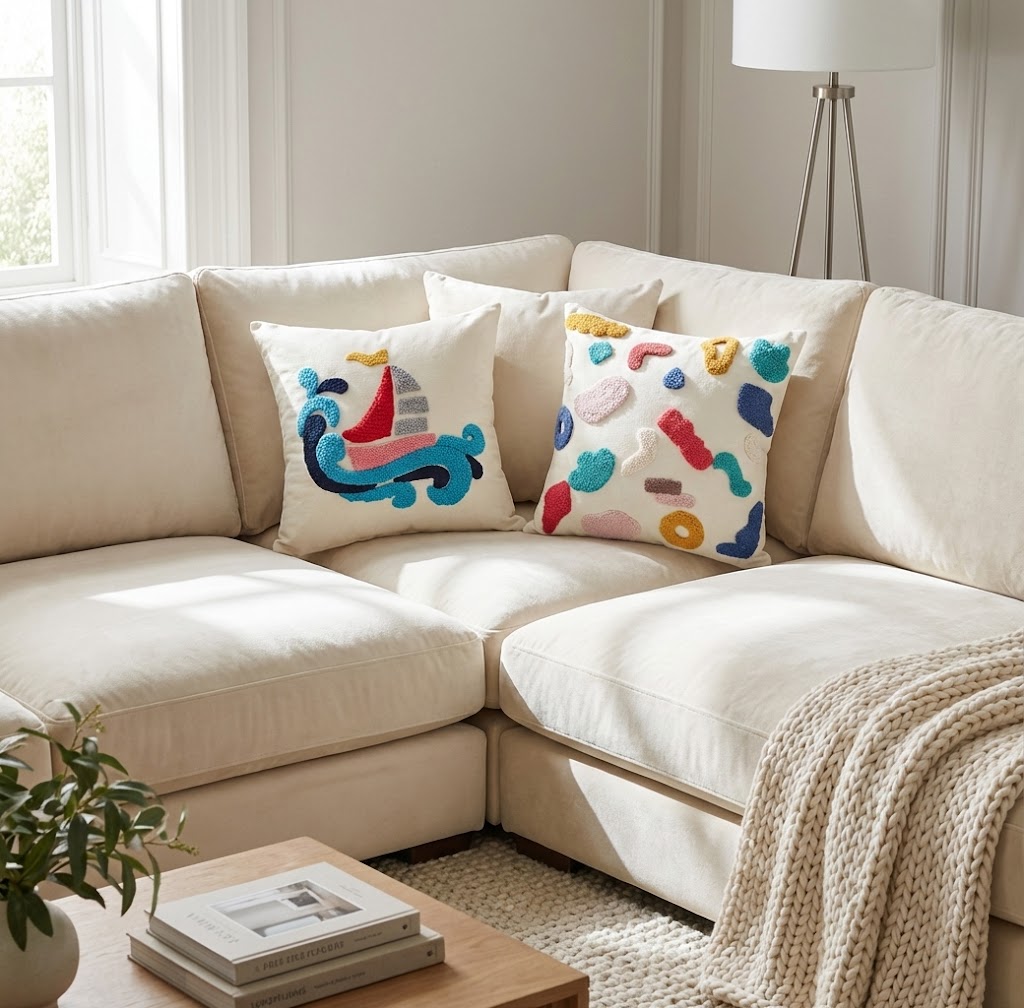 Çok Renkli Punch Kırlent Kılıfı