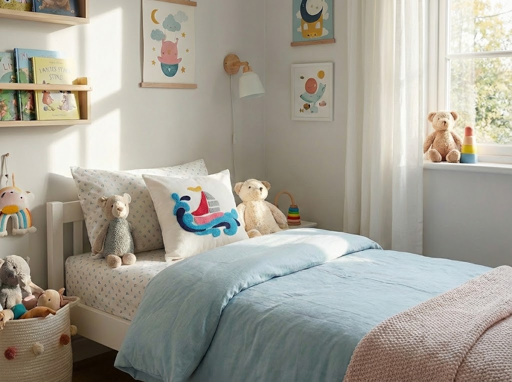 Gemi Motifli Punch Kırlent Kılıfı