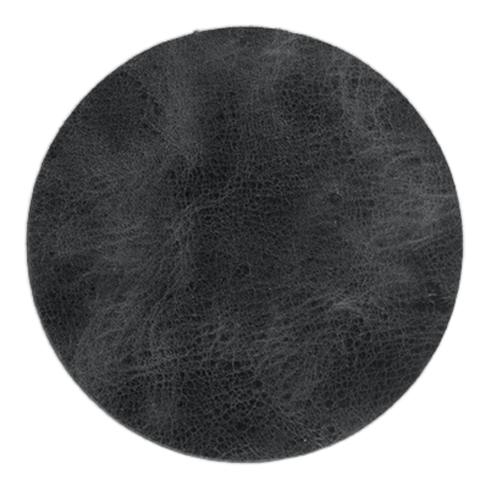 Antrasit Yuvarlak Hakiki Deri Bardak Altlığı – 4’lü set