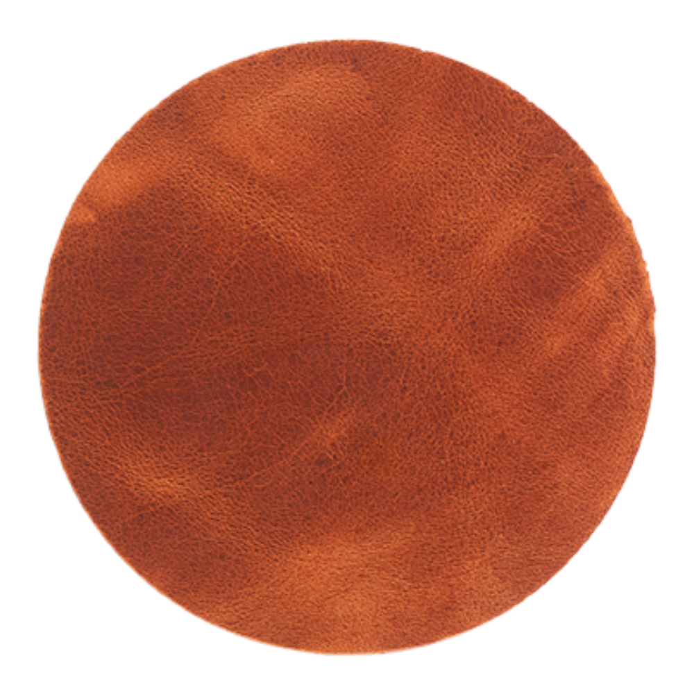 Kahverengi Yuvarlak Hakiki Deri Bardak Altlığı 4’lü set