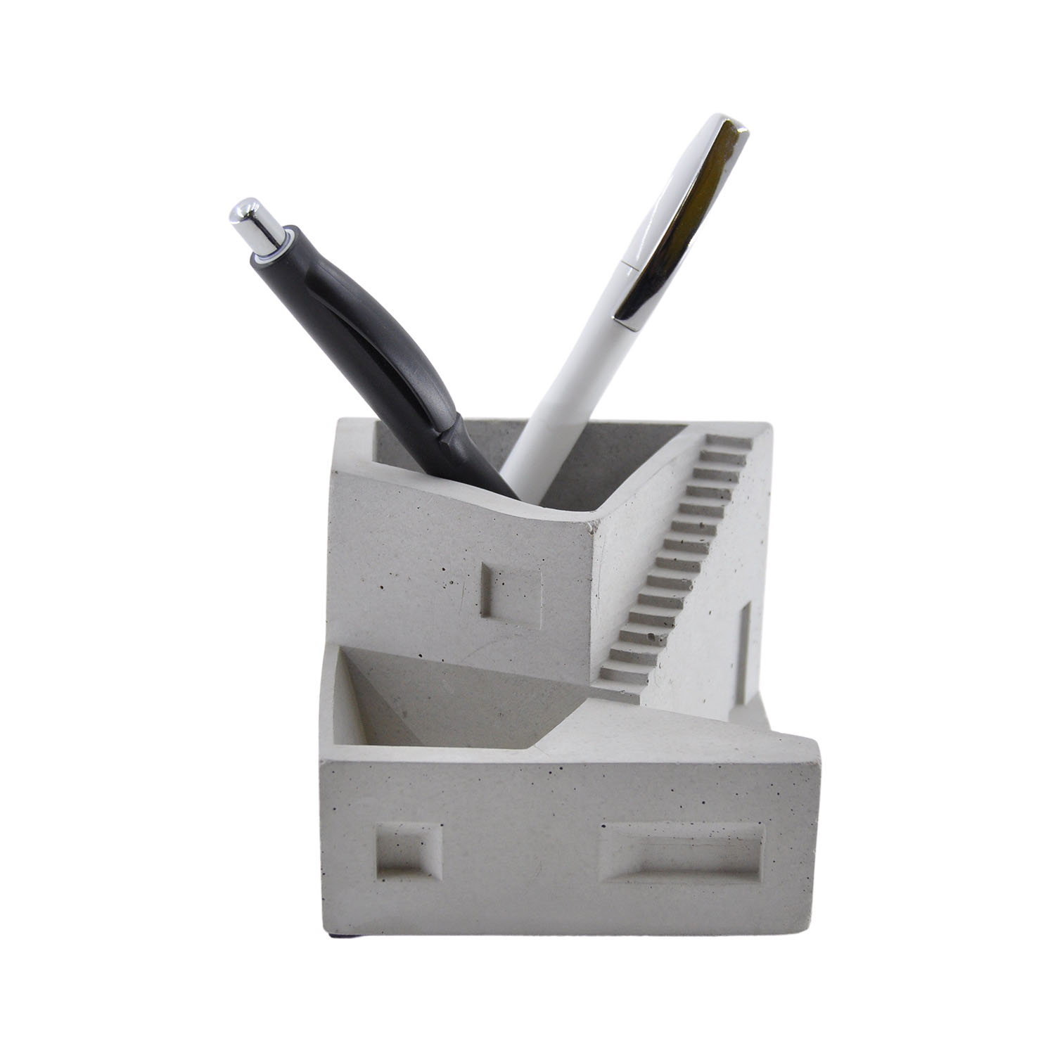 Beton Masaüstü Kalemlik – El Yapımı Brüt Beton Ofis Organizer