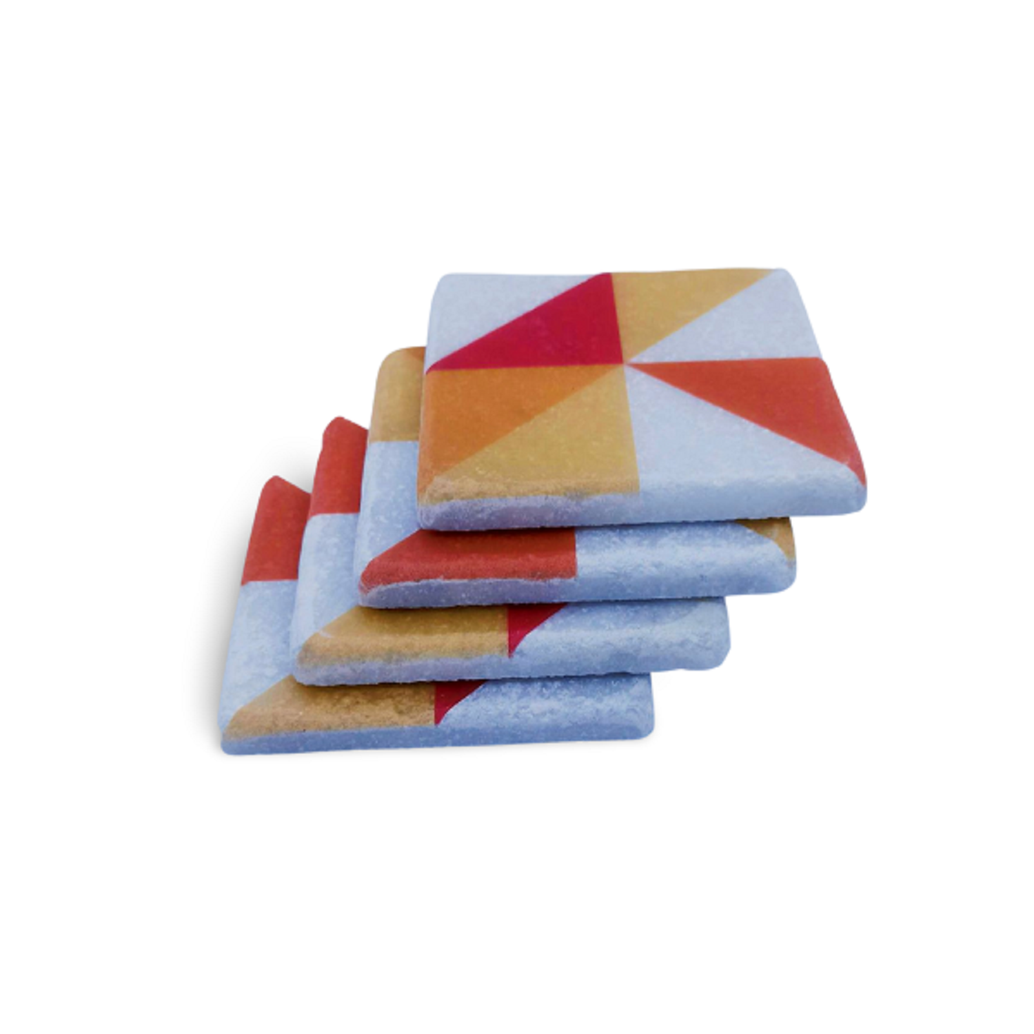 Modern Geometrik Desenli Mermer Bardak Altlığı