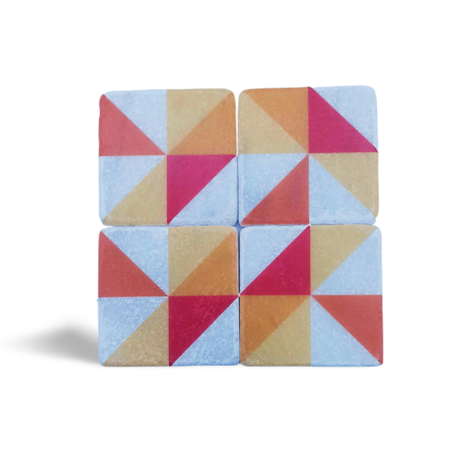 Modern Geometrik Desenli Mermer Bardak Altlığı