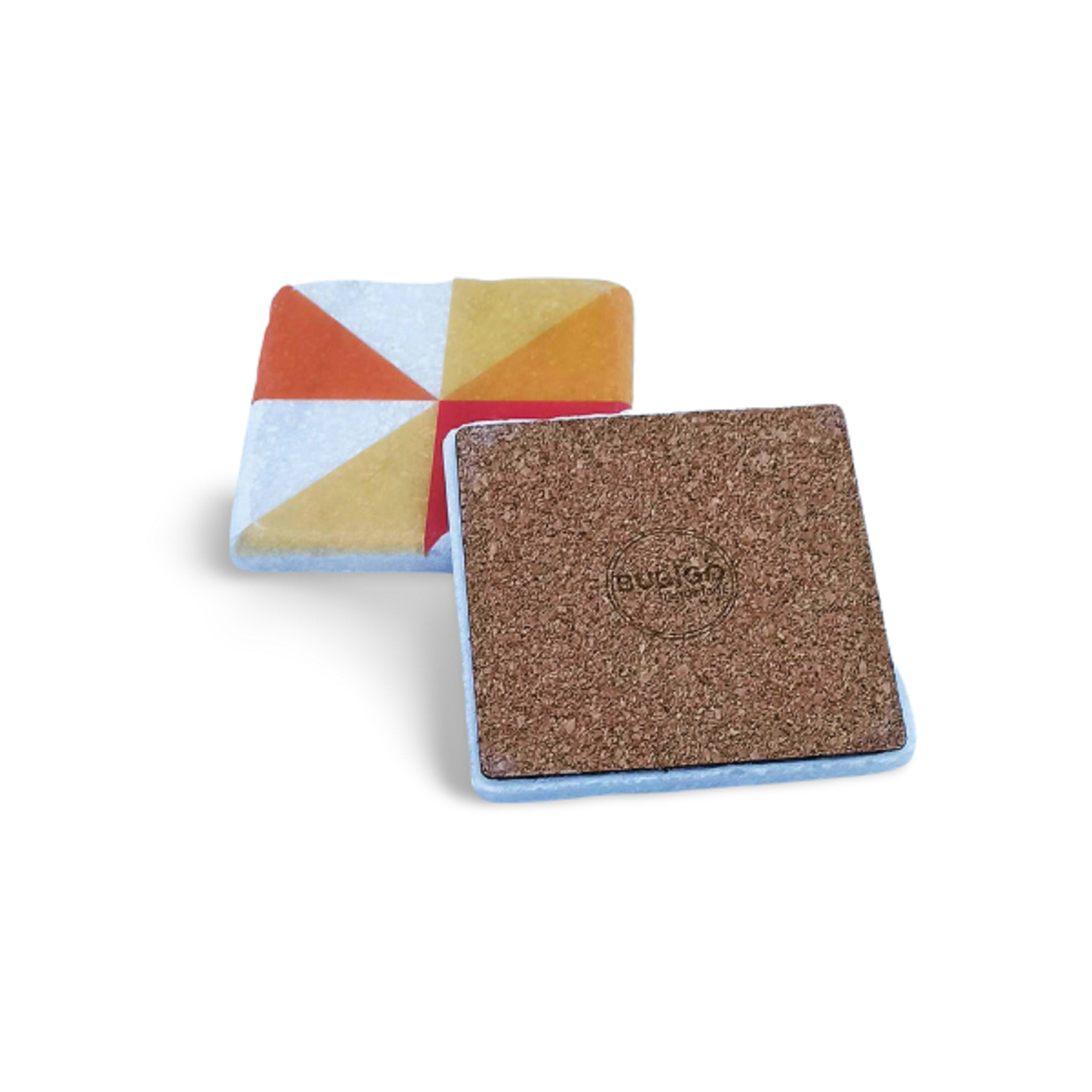 Modern Geometrik Desenli Mermer Bardak Altlığı