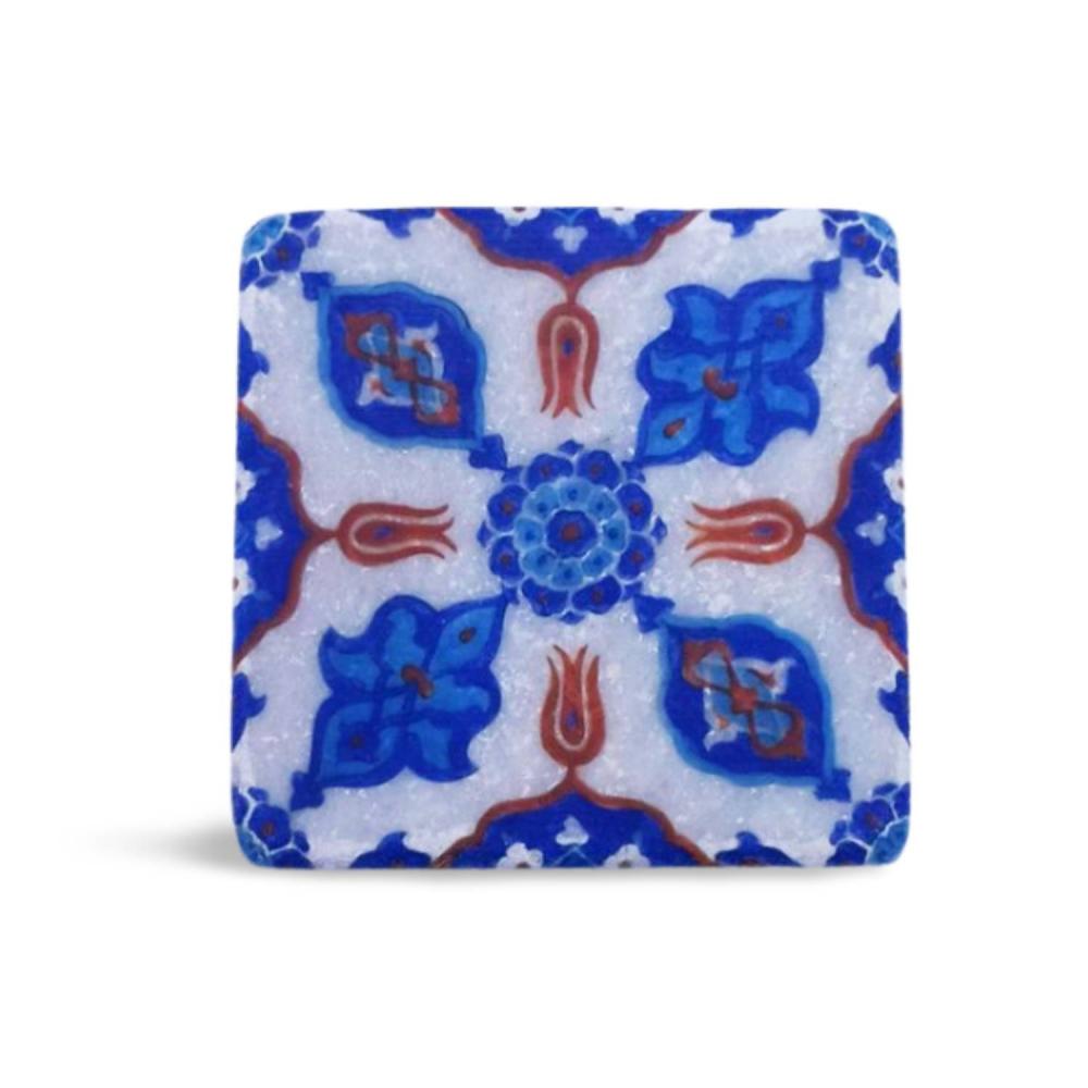 Osmanlı Motifli Doğal Mermer Bardak Altlığı