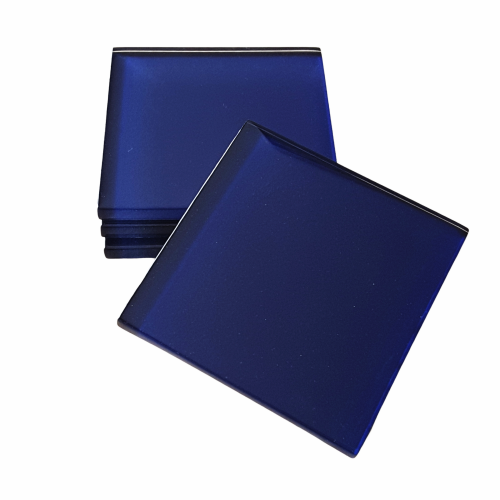 Lacivert Cam Bardak Altlığı – Modern ve Şık Masa Dekoru