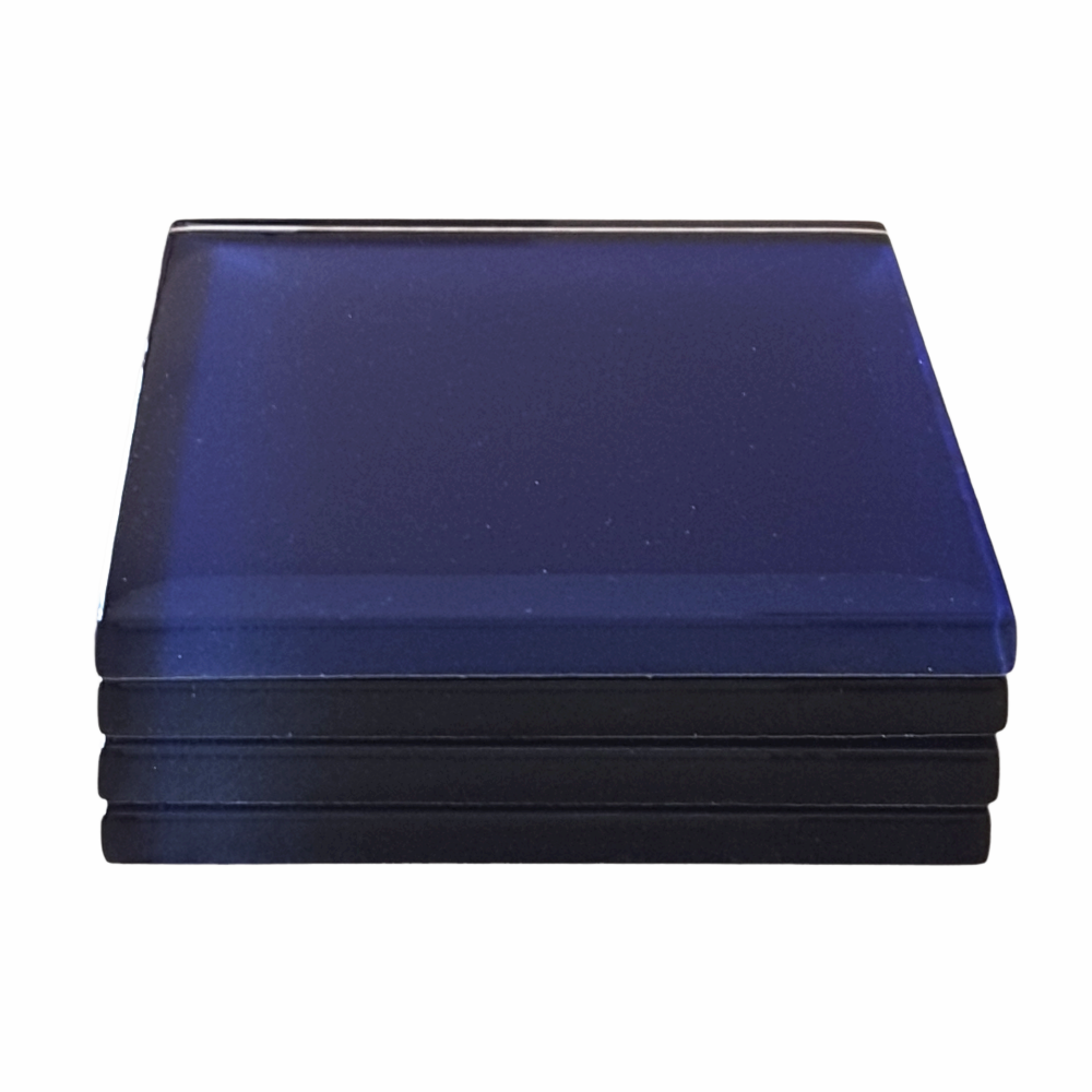 Lacivert Cam Bardak Altlığı – Modern ve Şık Masa Dekoru