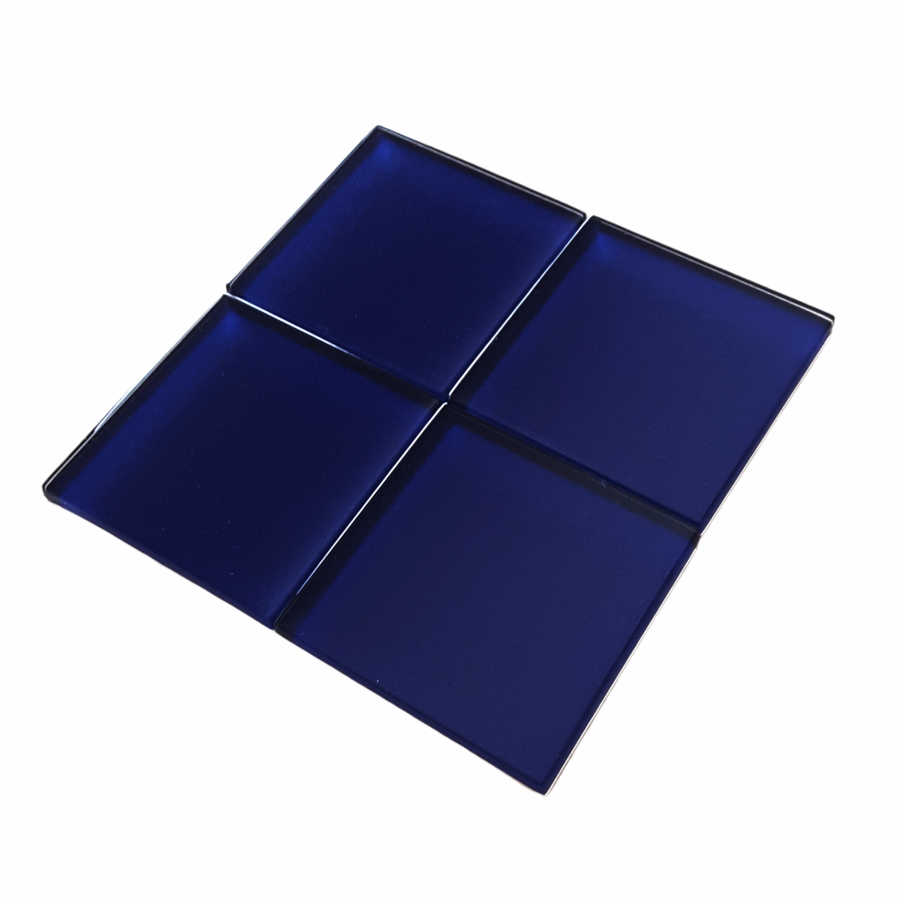 Lacivert Cam Bardak Altlığı – Modern ve Şık Masa Dekoru