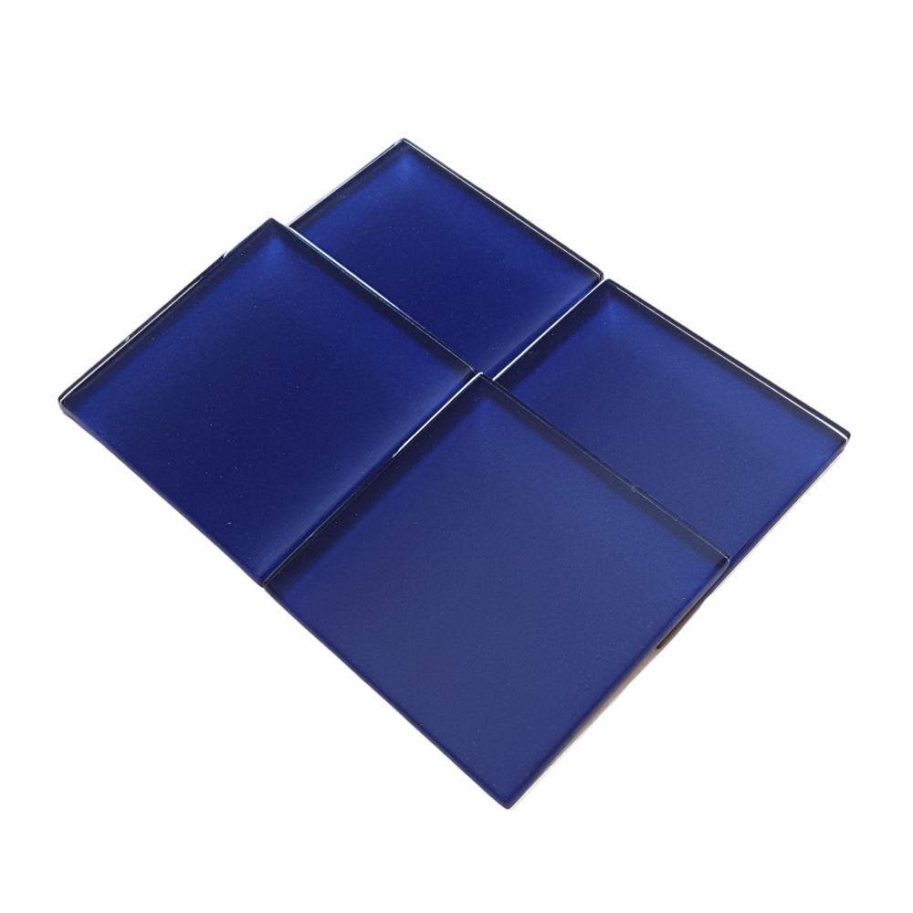 Lacivert Cam Bardak Altlığı – Modern ve Şık Masa Dekoru