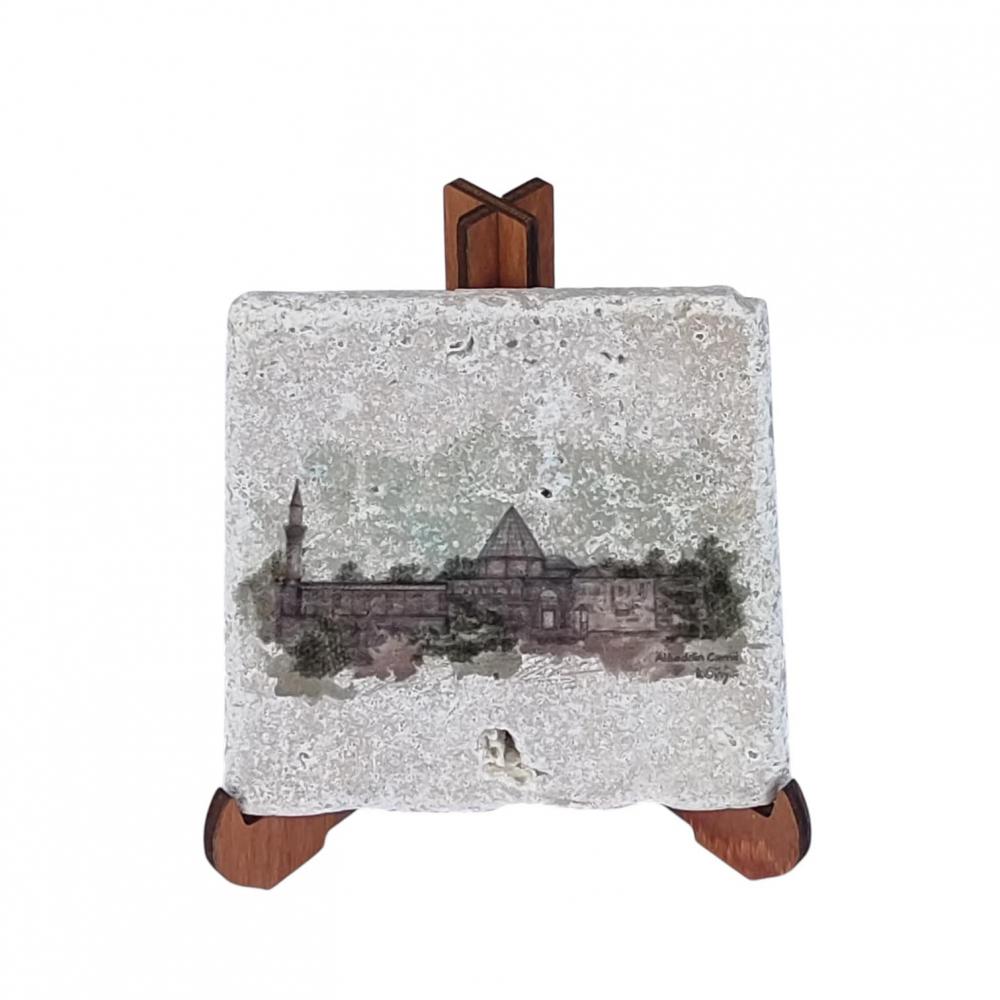 Konya Koleksiyonu Traverten Pano 4’lü Set – Doğal Taş Dekoratif Masa Panosu