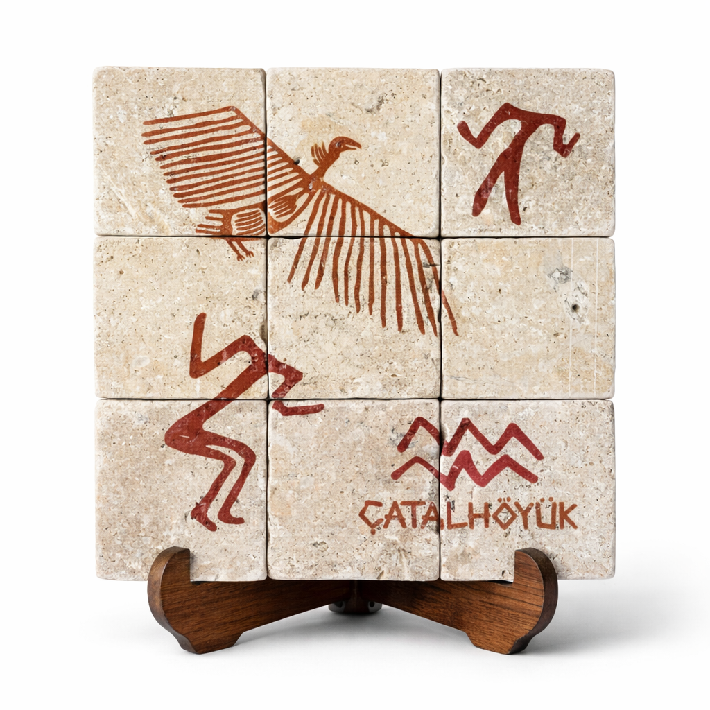 Çatalhöyük Traverten Koleksiyonu – El Yapımı Dekoratif Pano