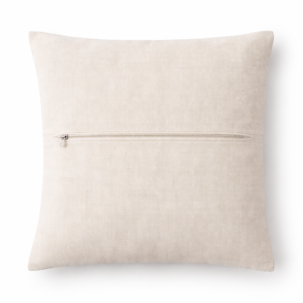 Soyut Desenli Punch Nakışlı Dokuma Keten Kırlent Kılıfı | PNCH-7523