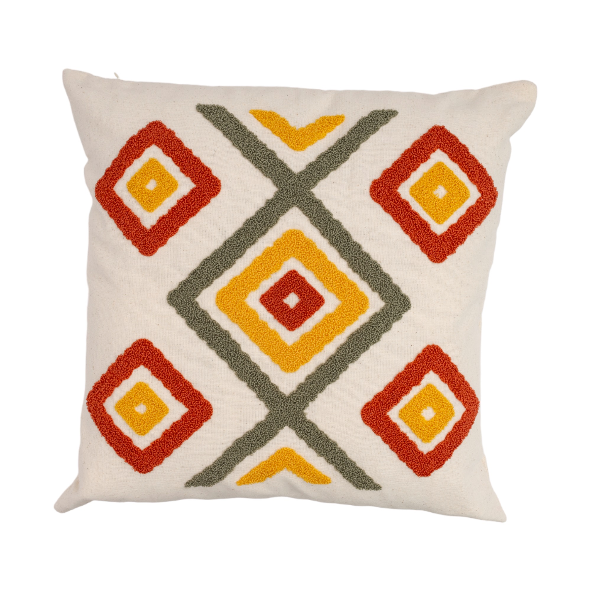 Etnik Geometrik Punch İşlemeli Dekoratif Kırlent Kılıfı | PNCH-2023101