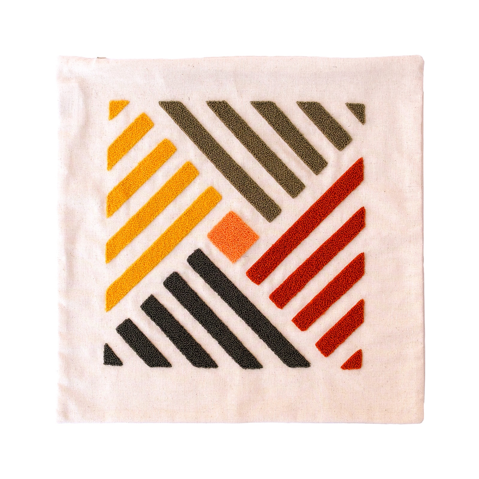 Modern Geometrik Punch İşlemeli Dekoratif Kırlent Kılıfı | PNCH-2023102