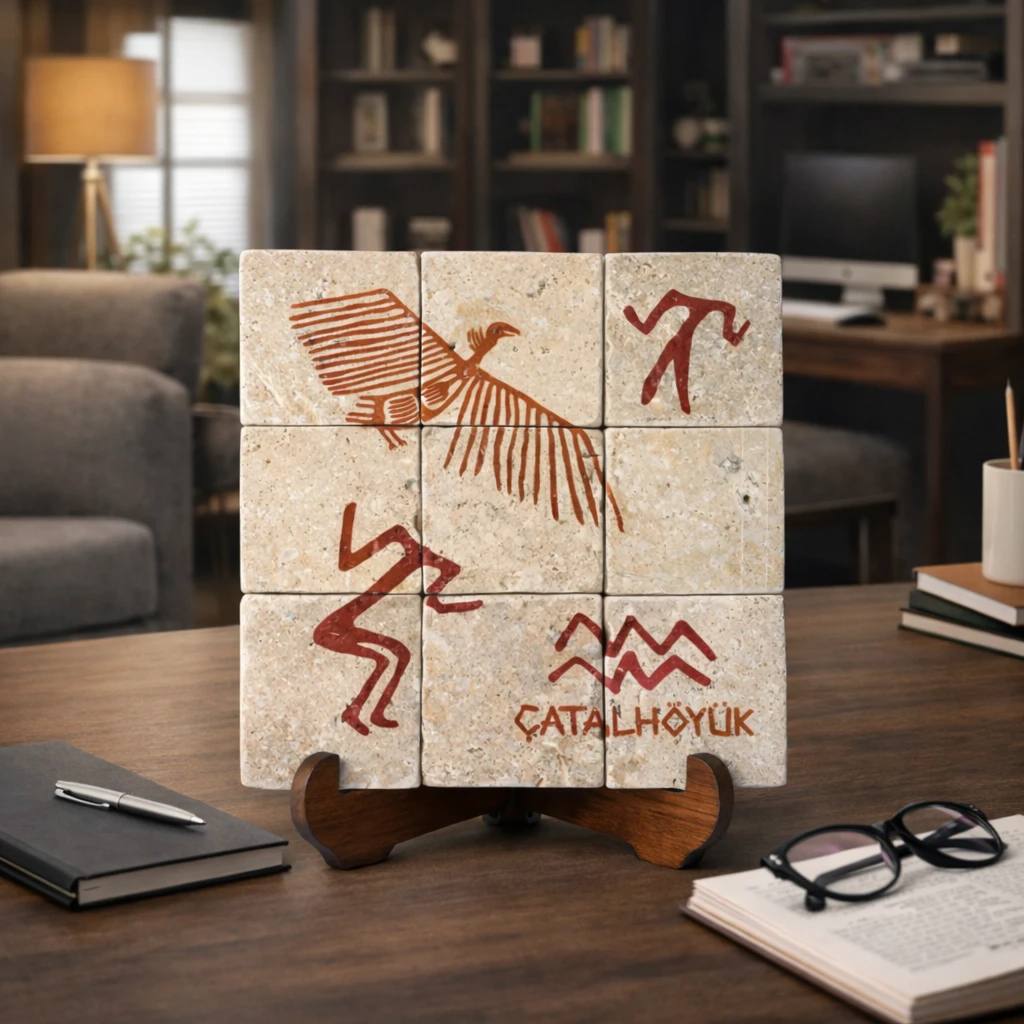 Çatalhöyük Traverten Koleksiyonu – El Yapımı Dekoratif Pano