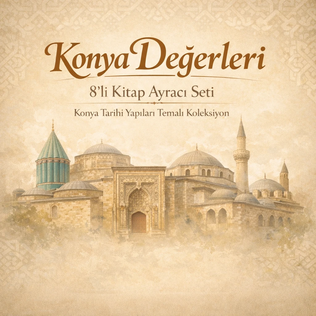 Konya Değerleri 8’li Kitap Ayracı Seti – Tarihi Yapılar Temalı Koleksiyon