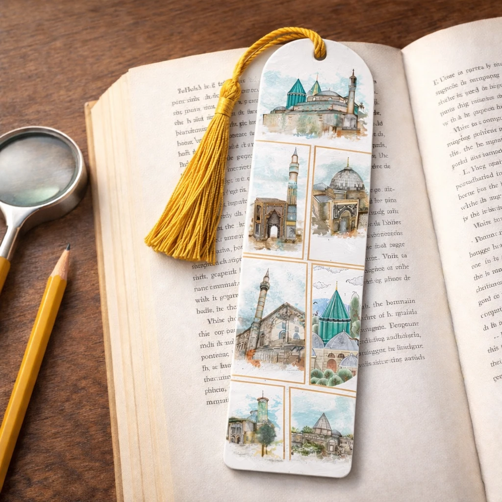 Konya Değerleri Kitap Ayracı – Tarihi Yapıları Temalı Özel Tasarım